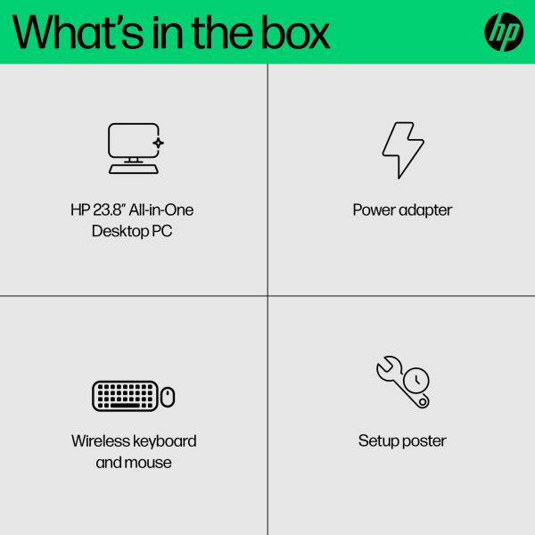 HP 24-cr0063na Intel? Core? i3-N300 8GB RAM 256GB SSD 23.8  Full HD Windows 11 Home All-in-One Desktop PC - White - BM5L7EA#ABU (BM5L7EA)