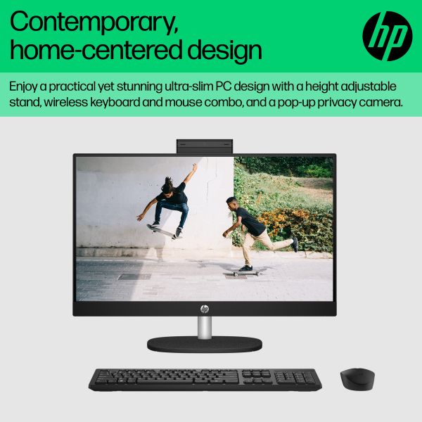 HP 24-cr0063na Intel? Core? i3-N300 8GB RAM 256GB SSD 23.8  Full HD Windows 11 Home All-in-One Desktop PC - White - BM5L7EA#ABU (BM5L7EA)