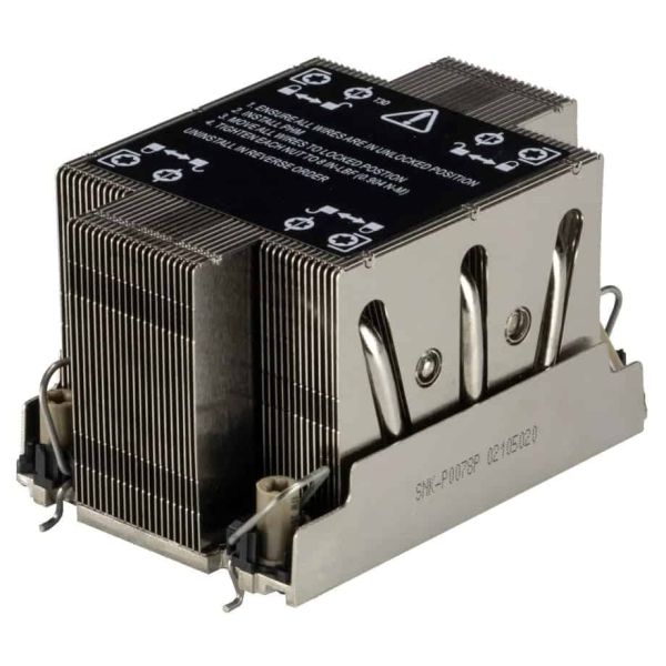Supermicro SNK-P0078P koelsysteem voor computers Processor Koelplaat/radiatoren Zwart, Roestvrijstaal (SNK-P0078P)