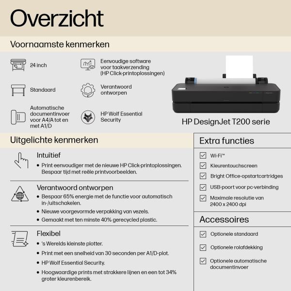 HP Designjet T230 24 inch printer editie 2025 (5HB07D#B19)