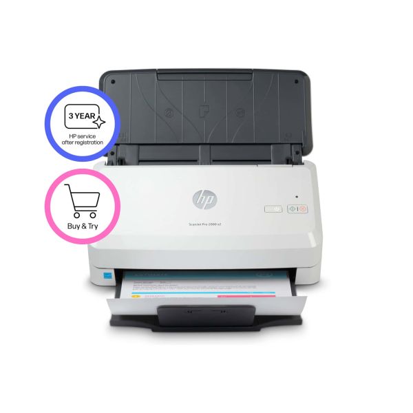 HP Scanjet Pro 2000 s2 Sheet-feed Scanner Paginascanner 600 x 600 DPI A4 Zwart, Wit (6FW06A#B19)