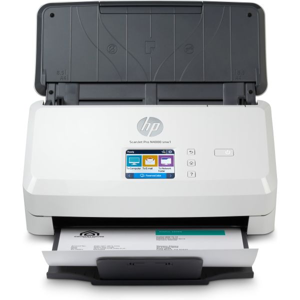 HP Scanjet Pro N4000 snw1 Sheet-feed Scanner Paginascanner 600 x 600 DPI A4 Zwart, Wit (6FW08A#B19)
