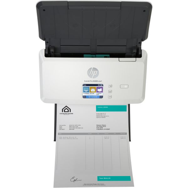 HP Scanjet Pro N4000 snw1 Sheet-feed Scanner Paginascanner 600 x 600 DPI A4 Zwart, Wit (6FW08A#B19)