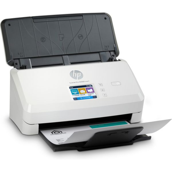 HP Scanjet Pro N4000 snw1 Sheet-feed Scanner Paginascanner 600 x 600 DPI A4 Zwart, Wit (6FW08A#B19)