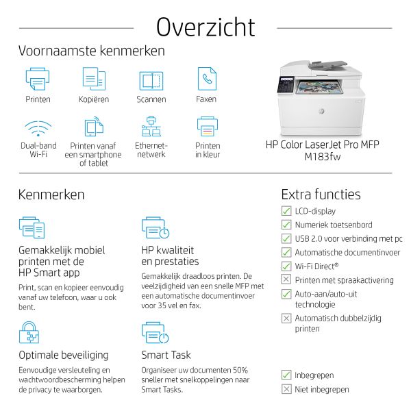 HP Color LaserJet Pro MFP M183fw (7KW56A#B19)
