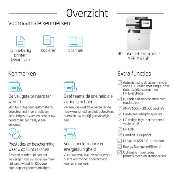 HP LaserJet Enterprise MFP M635h (7PS97A#B19)