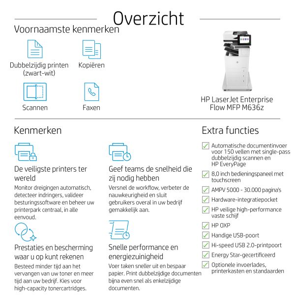 HP LaserJet Enterprise Flow MFP M636z (7PT01A#B19)