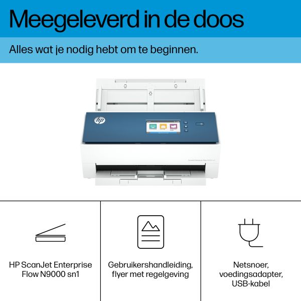 HP ScanJet Enterprise Flow N9000 sn1 Paginascanner 600 x 600 DPI A3 Blauw, Wit (8Q4W1A#B19) HP ScanJet Enterprise Flow N9000 sn1 Paginascanner 600 x 600 DPI A3 Blauw, Wit