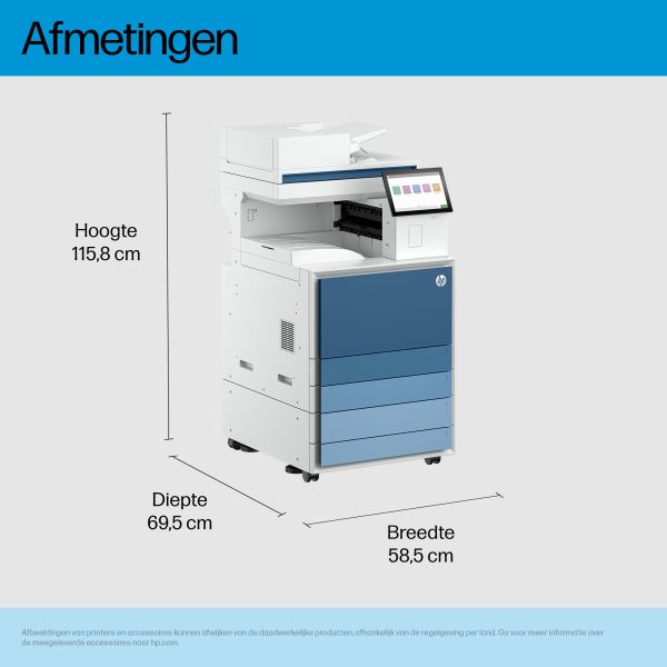 HP LaserJet Enterprise 8601dn Multifunction Zwart-wit Printer, Alleen Ethernet; Dubbelzijdig; Kopieerapparaat, scanner (9S186A#B19)