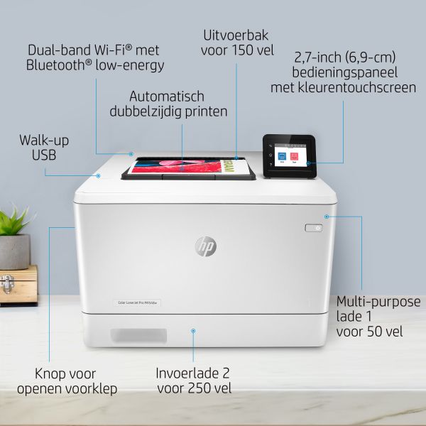 HP Color LaserJet Pro M454dw, Print, Printen via de USB-poort aan voorzijde; Dubbelzijdig printen (W1Y45A#B19)