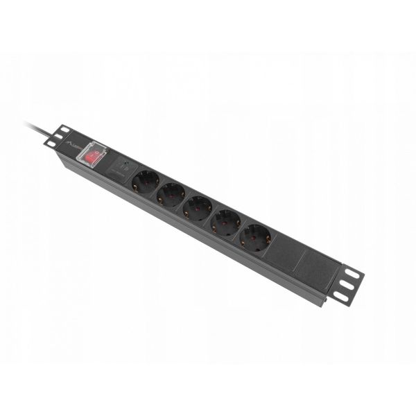 Lanberg 19 PDU 1U 6x Franse contactdoos 10A 2,0m (PDU-06E-0200-IEC-BK)
