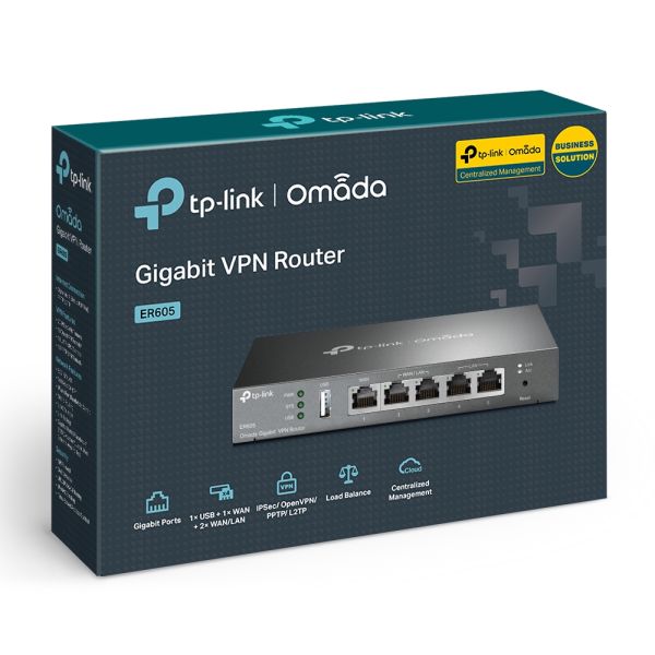 TP-Link Omada ER605 bedrade router Gigabit Ethernet Zwart