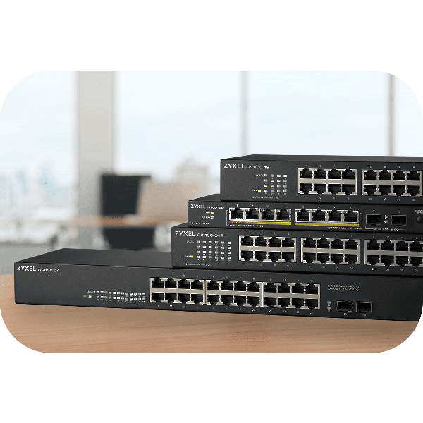Zyxel GS1100-16EPS Slimline PoE+ 135W 16 port Gigabit - DIP selectorUnmanaged Switch (GS1100-16EPS)