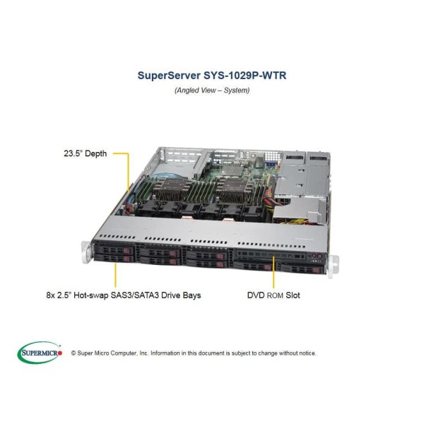 Supermicro SuperServer 1029P-WTR Intel® C621 LGA 3647 (Socket P) Rack (1U) Zwart (SYS-1029P-WTR)