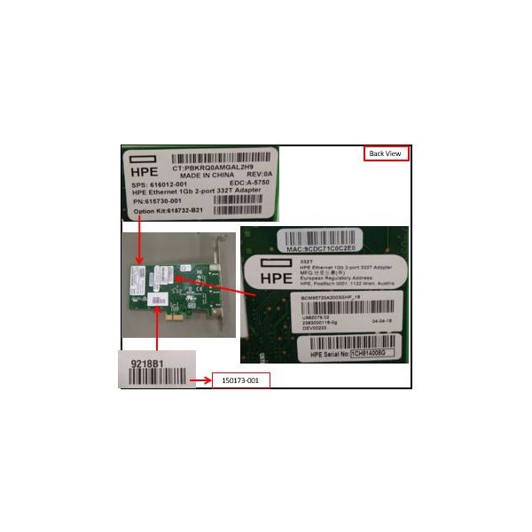 HP Ethernet 1GB 2-Port 332T Adapter (616012-001-RFB)