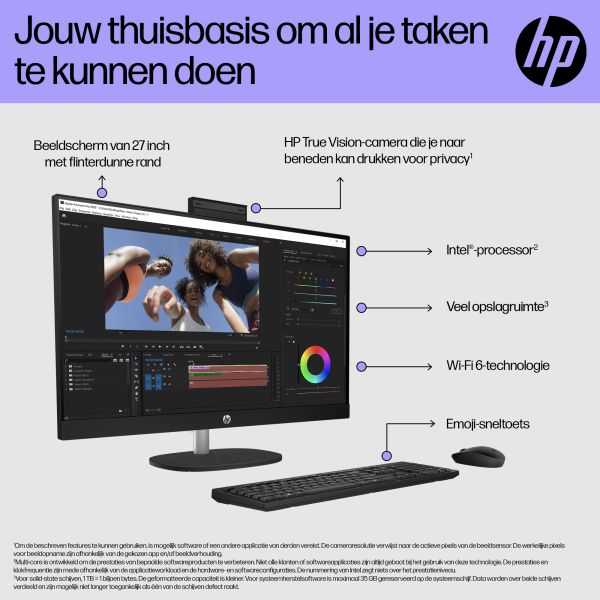 HP All-in-One 27-cr0071nd Intel Core i7-1355U 27inch FHD AG 16GB DDR4 512GB PCIe NVMe SSD W11H Shell White Intel® Core™ i7 68,6 cm (27") 1920 x 1080 Pixels Alles-in-één-pc DDR4-SDRAM Windows 11 Home Wi-Fi 6 (802.11ax) Wit