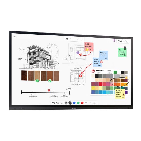 Sharp PN-LA862 Interactief flatscreen 2,18 m (86") LCD 500 cd/m² 4K Ultra HD Zwart Touchscreen 24/7