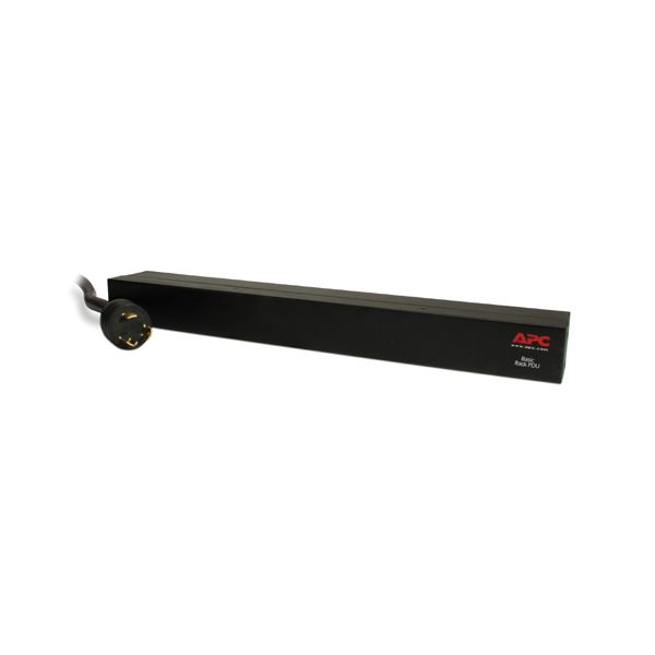 APC Rack PDU, Basic, 1U, 30A, 208V energiedistributie Zwart (AP9570)