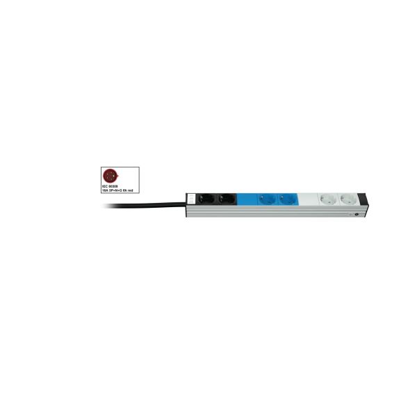 Vertiv Knürr 033005061 energiedistributie 6 AC-uitgang(en) 0U Zwart, Blauw, Grijs (033005061)