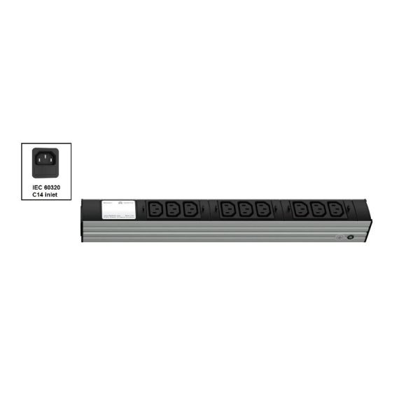 Vertiv Knürr DI-STRIP PDU, basic, 0U/1U, ingang IEC 60320 C14 230 V 10 A, uitgangen (9) C13 (036227091)
