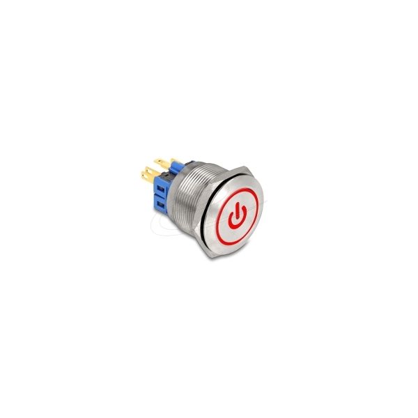 DELOCK Pilzkopf Taster zum Einbau 16mm 2x Lötanschluss 32mm (22117)