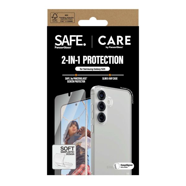 PanzerGlass CARE™ by ® 2-in-1 Bundle Samsung Galaxy S25 Doorzichtige schermbeschermer 1 stuk(s) (CRRCANUG38388)