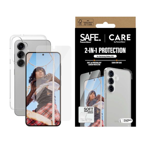 PanzerGlass CARE™ by ® 2-in-1 Bundle Samsung Galaxy S25 Doorzichtige schermbeschermer 1 stuk(s) (CRRCANUG38388)
