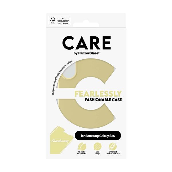 PanzerGlass CARE™ by ® Case Chardonnay Samsung Galaxy S25 mobiele telefoon behuizingen Hoes Geel (CRRFACOG38388)