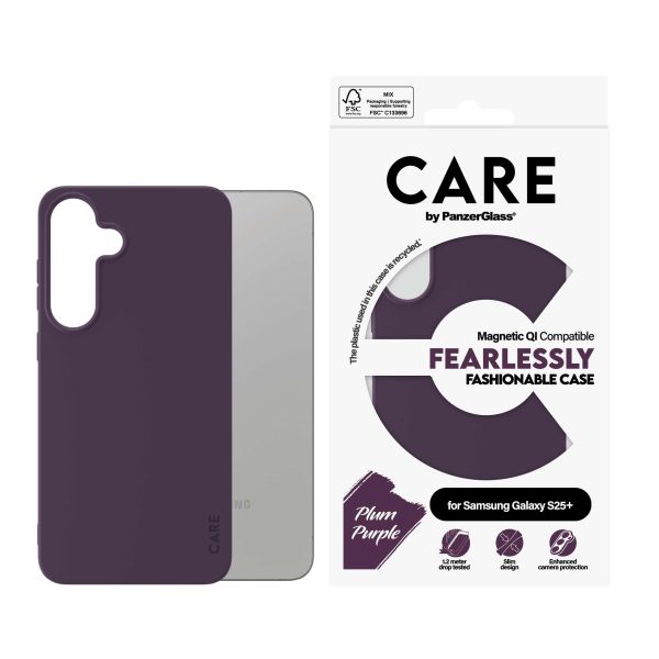 PanzerGlass CARE™ by ® Case Plum Purple w. Qi Compatible Samsung Galaxy S25+ mobiele telefoon behuizingen Hoes Paars (CRRFCTQG37942)