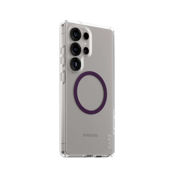 PanzerGlass CARE™ by ® Urban Combat Case Transparent w. Plum Purple Qi Compatible Samsung Galaxy S25 Ultra mobiele telefoon behuizingen Hoes Transparant (CRRFUTCG38488)