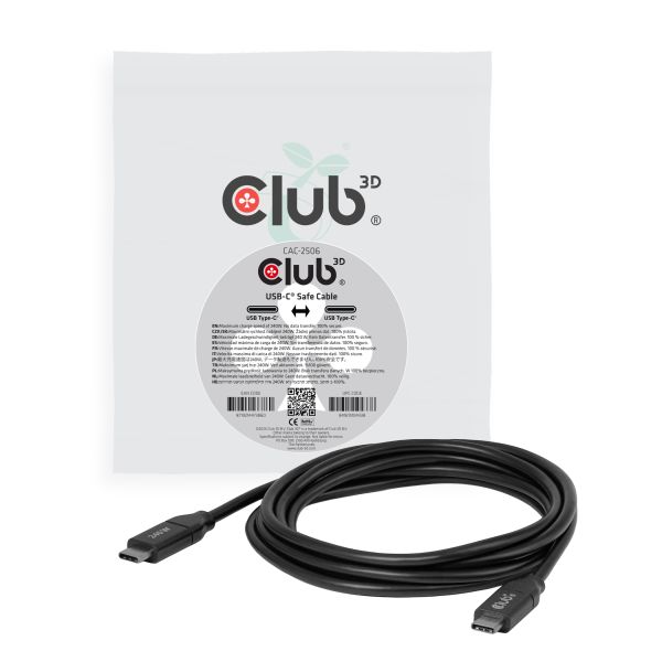 CLUB3D USB-C® veilige kabel 240W zonder dataoverdracht 2m/6,56ft (CAC-2506)