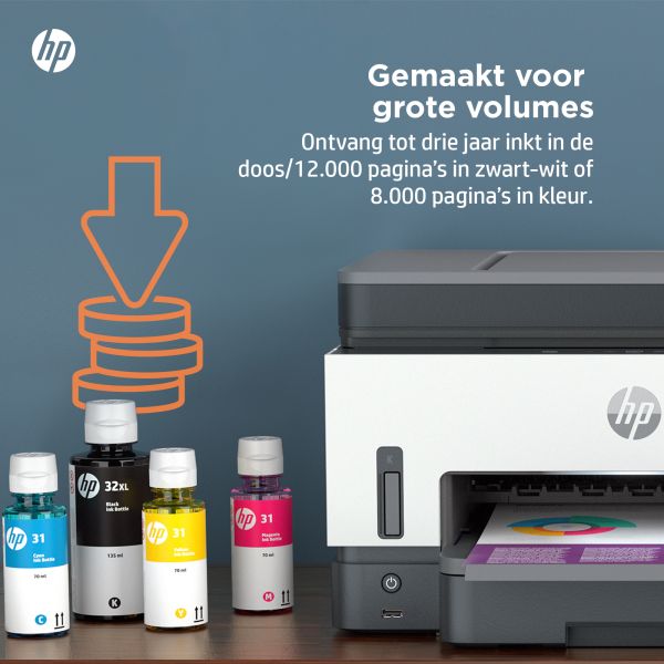 HP Smart Tank 7605 Draadloos All-in-One Kleur Printer, Dubbelzijdig printen; Kopieerapparaat, Scanner (28C02A) HP Smart Tank 7605 Draadloos All-in-One Kleur Printer, Dubbelzijdig printen; Kopieerapparaat, Scanner (28C02A)