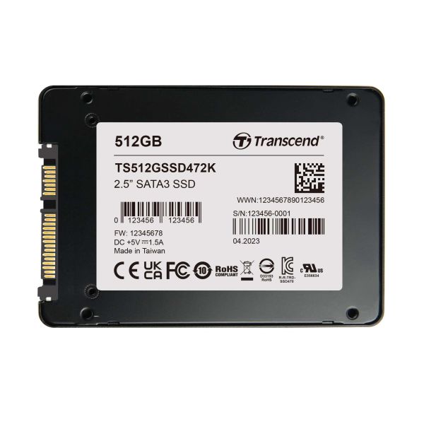Transcend 512 GB Interne SSD TS512GSSD472K-VS1 (TS512GSSD472K-VS1) (TS512GSSD472K-VS1)
