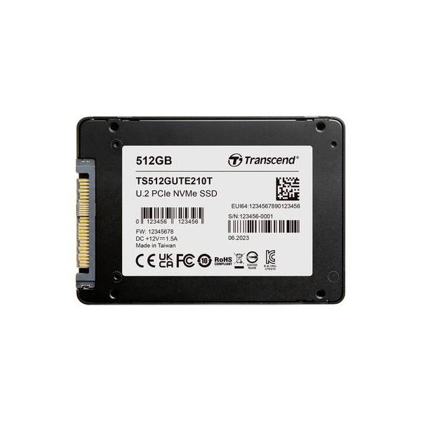 Transcend UTE210T 512 GB Internal U.2 PCIe NVMe SSD 6.35 cm 2.5 inch 4.0 x4 Retail (TS512GUTE210T) (TS512GUTE210T)
