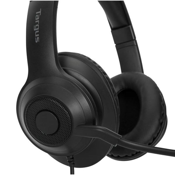 Targus AEH102GL hoofdtelefoon/headset Bedraad Hoofdband Oproepen/muziek USB Type-A Zwart (AEH102GL)