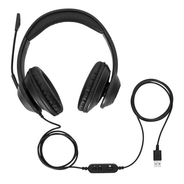 Targus AEH102GL hoofdtelefoon/headset Bedraad Hoofdband Oproepen/muziek USB Type-A Zwart (AEH102GL)