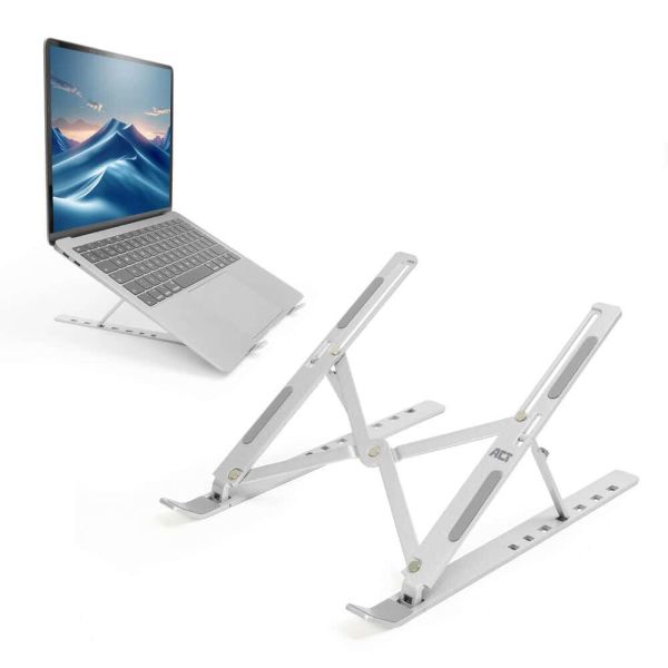 ACT Laptopstandaard inklapbaar, verstelbaar in 7 standen, Essentials (AC8121)