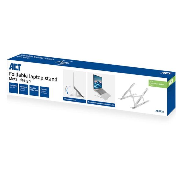 ACT Laptopstandaard inklapbaar, verstelbaar in 7 standen, Essentials (AC8121)