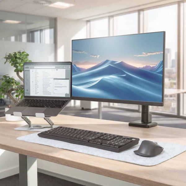 ACT Laptopstandaard 360° draaibaar, traploos in hoogte verstelbaar, Essentials (AC8136)