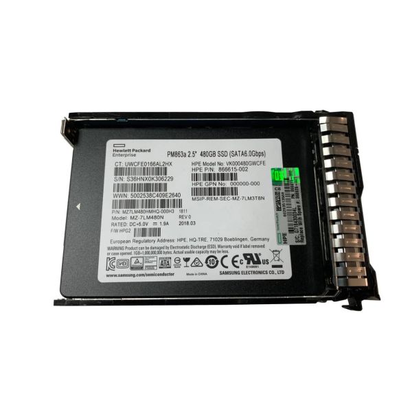 HP 480GB SATA 6G RI SFF SC DS SSD (868818-B21)