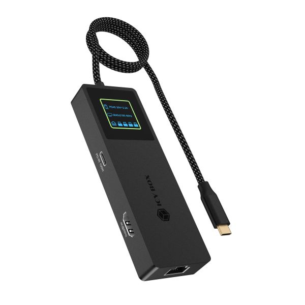 ICY BOX Spade Dock 4038 Bedraad USB 3.2 Gen 2 (3.1 Gen 2) Type-C Zwart (IB-DK4038-LCD)