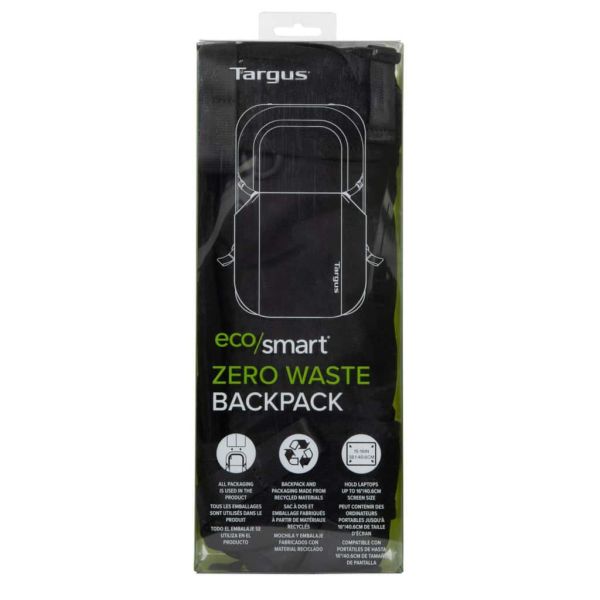Targus Zero Waste rugzak Casual rugzak Zwart Gerecycleerd plastic (TBB641GL)