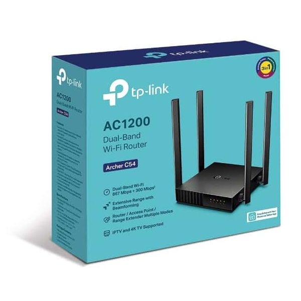TP-Link Archer C54 draadloze router Fast Ethernet Dual-band (2.4 GHz / 5 GHz) Zwart (ARCHER C54)