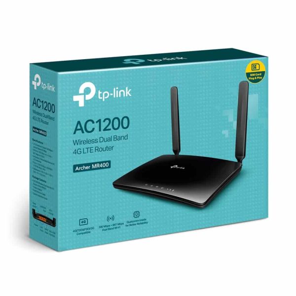 TP-Link Archer MR400 draadloze router Fast Ethernet Dual-band (2.4 GHz / 5 GHz) 4G Zwart (ARCHER MR400 V3)