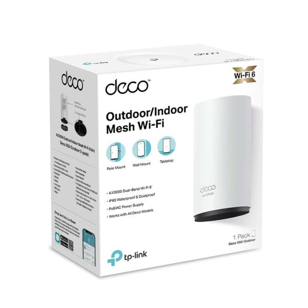 TP-Link DECOX50OUTDOOR1P mesh-wifi-systeem Dual-band (2.4 GHz / 5 GHz) Wi-Fi 6 (802.11ax) Wit 1 Intern (DECO X50-OUTDOOR(1-PACK))
