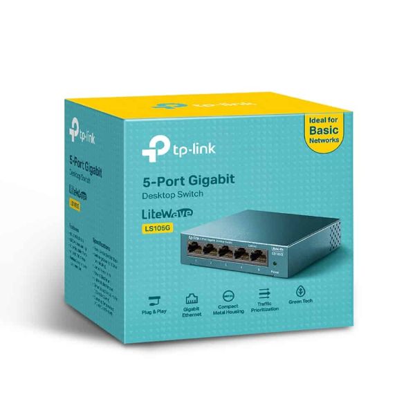 TP-Link LS105G Unmanaged Gigabit Ethernet (10/100/1000) Blauw (LS105G)