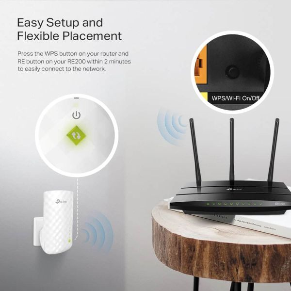 TP-Link RE200 Netwerkrepeater Wit 10, 100 Mbit/s (RE200)
