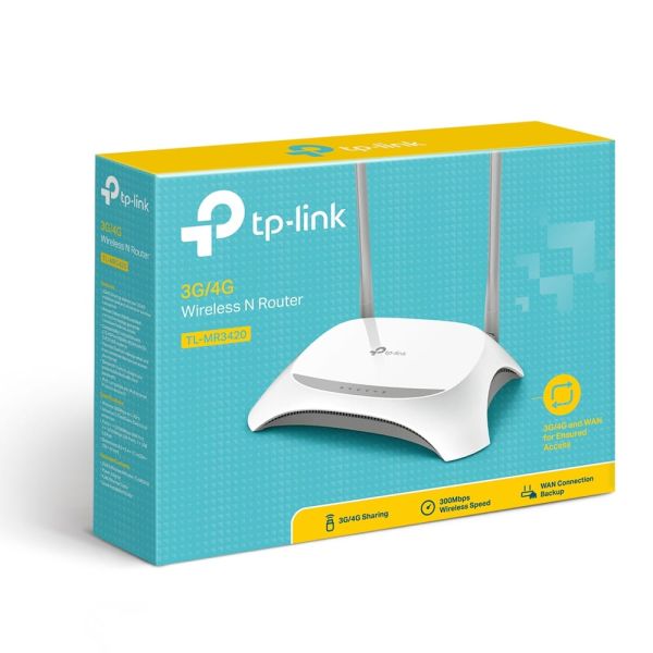 TP-Link TL-MR3420 draadloze router Fast Ethernet Single-band (2.4 GHz) Zwart, Wit (TL-MR3420)