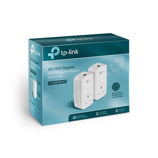 TP-Link TL-PA8010P KIT 1300 Mbit/s Ethernet LAN Wit 2 stuk(s) (TL-PA8010P KIT)