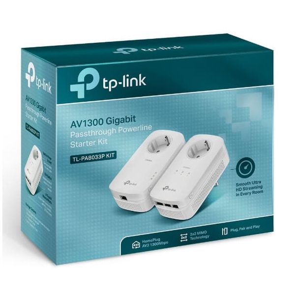 TP-Link TL-PA8033P KIT PowerLine-netwerkadapter 1300 Mbit/s Ethernet LAN Wit (TL-PA8033P KIT)